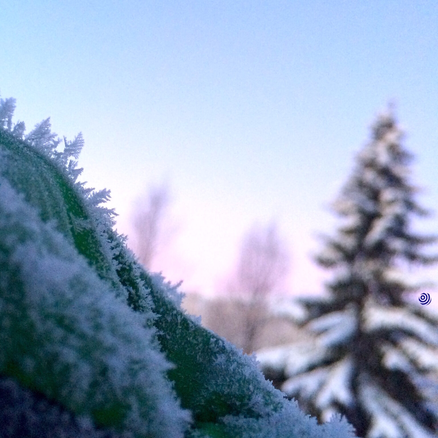 Frost crystals covering my sleeping bag when waking up after sleeping under the stars a winter night in Norway